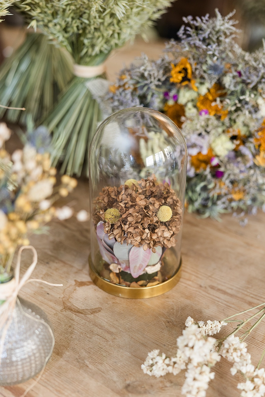 Fleurs sous verre Bouquet de blé